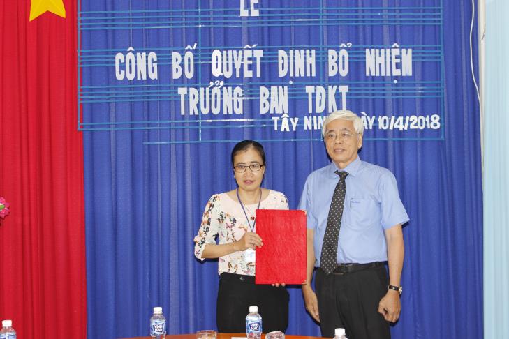 Bổ nhiệm Trưởng ban Thi đua - Khen thưởng tỉnh Tây Ninh